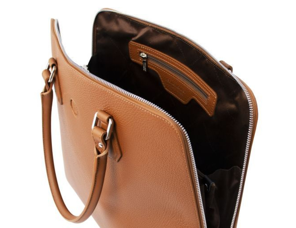 Жіноча шкіряна сумочка коньячного кольору Magnolia Tuscany Leather TL141809 COGNAC - Фотографія № 5