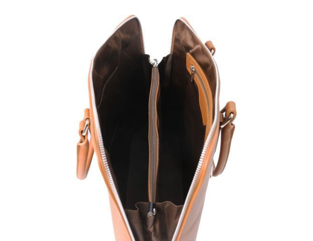 Жіноча шкіряна сумочка коньячного кольору Magnolia Tuscany Leather TL141809 COGNAC - Фотографія № 6