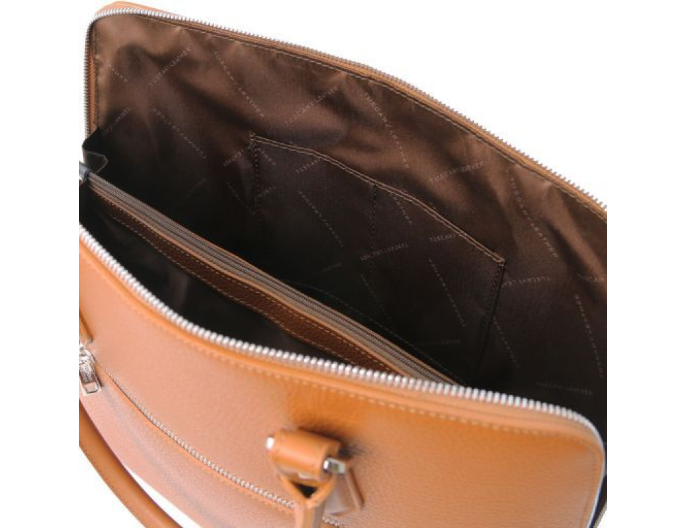 Жіноча шкіряна сумочка коньячного кольору Magnolia Tuscany Leather TL141809 COGNAC - Фотографія № 7