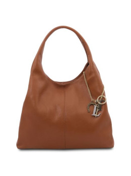 Светло-коричневая кожаная сумка шоппер Tuscany TL142264 COGNAC