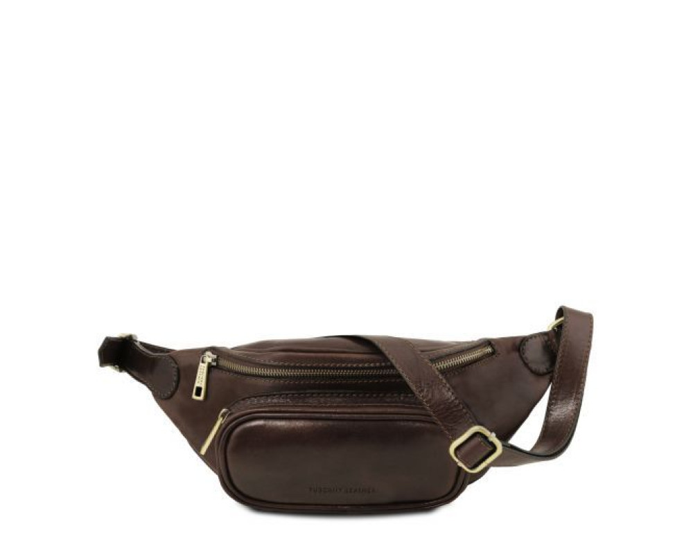 Темно-коричнева сумка на пояс чоловіча Tuscany Leather TL141797 Dark Coffe - Фотографія № 1