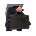 Чорна шкіряна сумка під ноутбук Tiding Bag t0033A - Фотографія № 101