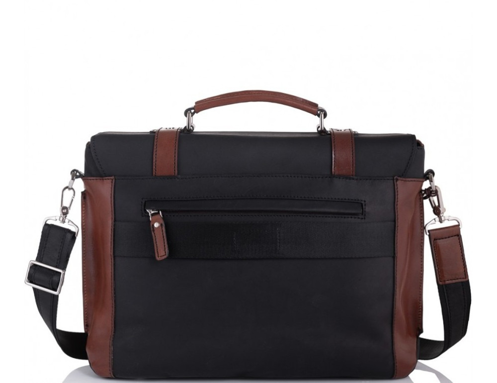 Коричневий шкіряний портфель Tiding Bag t0041 - Фотографія № 2