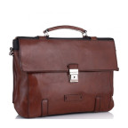 Коричневий шкіряний портфель Tiding Bag t0041 - Фотографія № 100