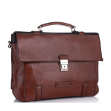 Коричневий шкіряний портфель Tiding Bag t0041