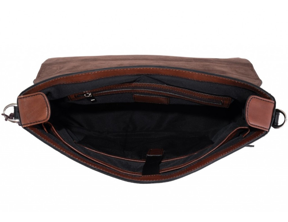 Коричневий шкіряний портфель Tiding Bag t0041 - Фотографія № 3