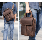 Коричневая мужская сумка-мессенджер Tiding Bag t1072 - Фото № 105