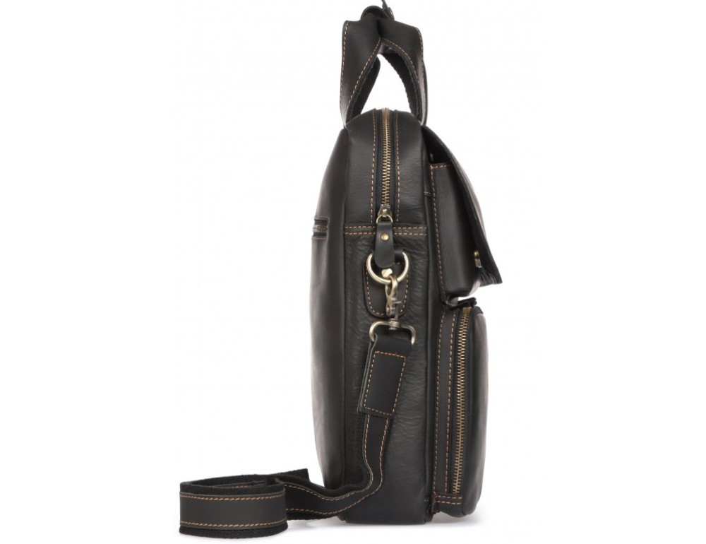 Чёрная мужская сумка-мессенджер Tiding Bag t1072A - Фото № 4