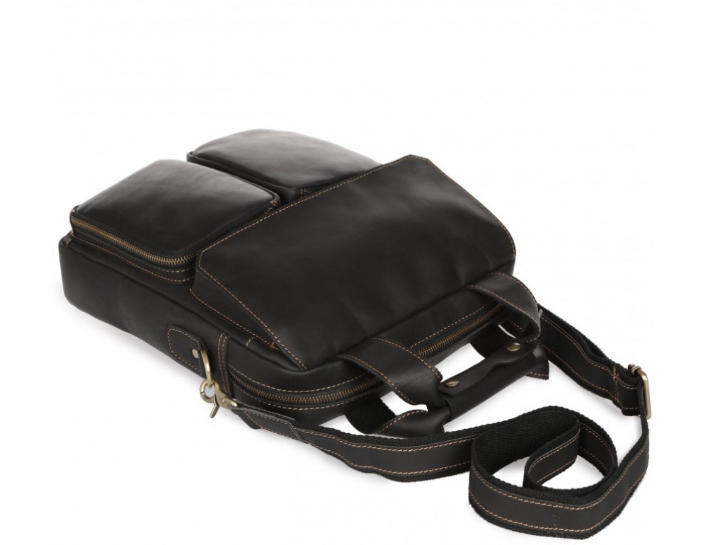 Чёрная мужская сумка-мессенджер Tiding Bag t1072A - Фото № 5
