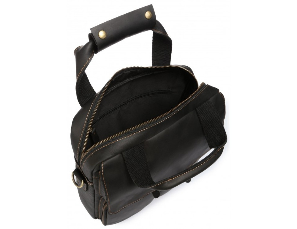 Чёрная мужская сумка-мессенджер Tiding Bag t1072A - Фото № 8