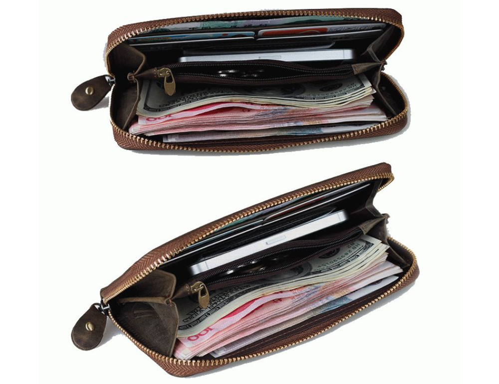 Шкіряний клатч TIDING BAG T4007 коричневий - Фотографія № 2