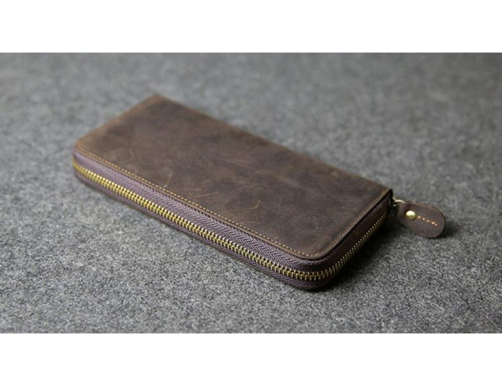 Шкіряний клатч TIDING BAG T4007 коричневий - Фотографія № 6