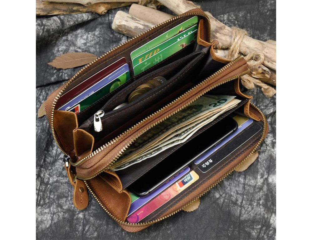 Вінтажний клатч TIDING BAG T4009R коричневий - Фотографія № 2