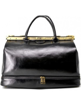 Чёрный кожаный саквояж с двойным дном TARWA TA-1185-4lx