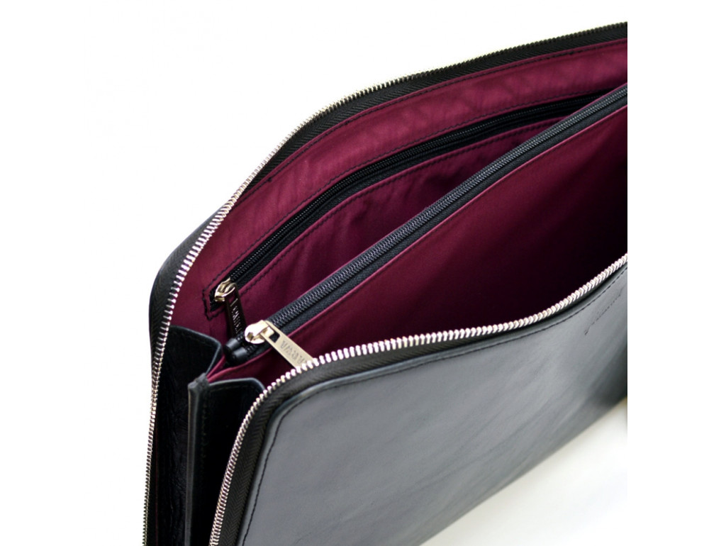 Чёрная кожаная папка-клатч формата А-4 TARWA TA-2559-4lx - Фото № 2