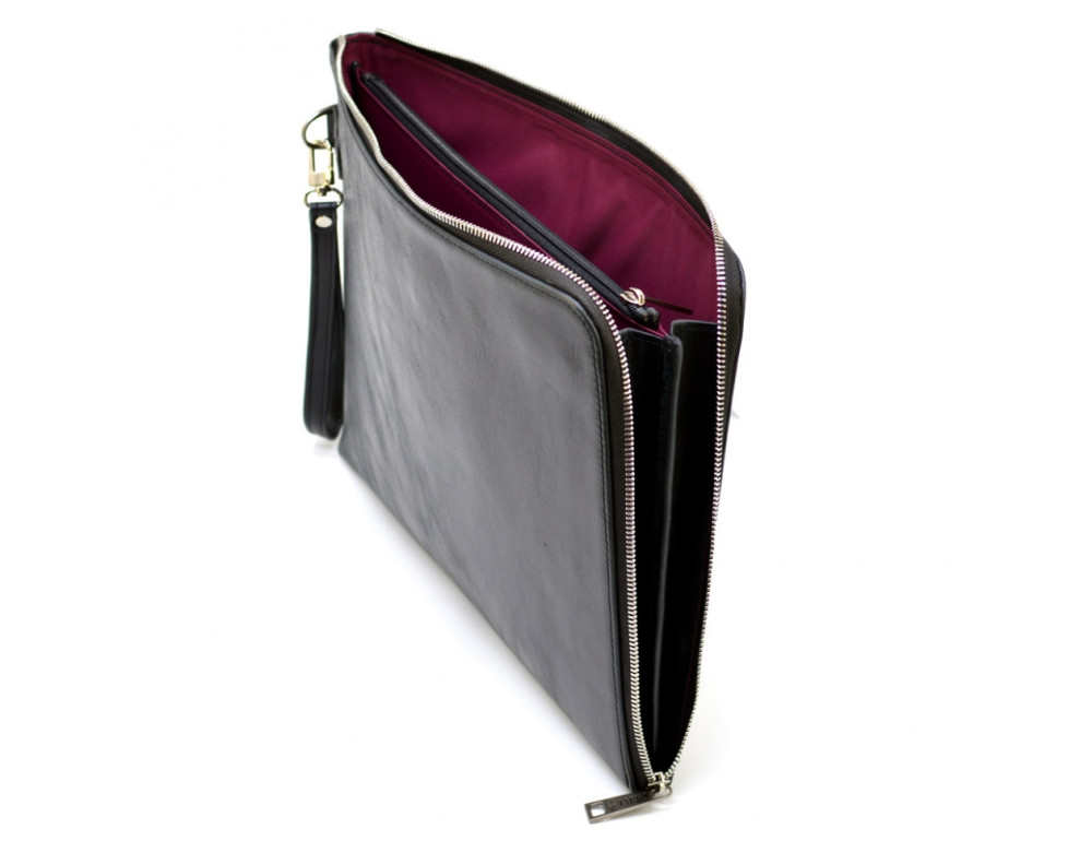 Чёрная кожаная папка-клатч формата А-4 TARWA TA-2559-4lx - Фото № 6