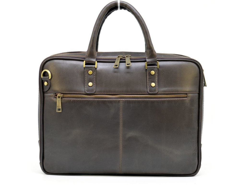 Мужской кожаный портфель TARWA TC-4766-4lx коричневый - Фото № 2