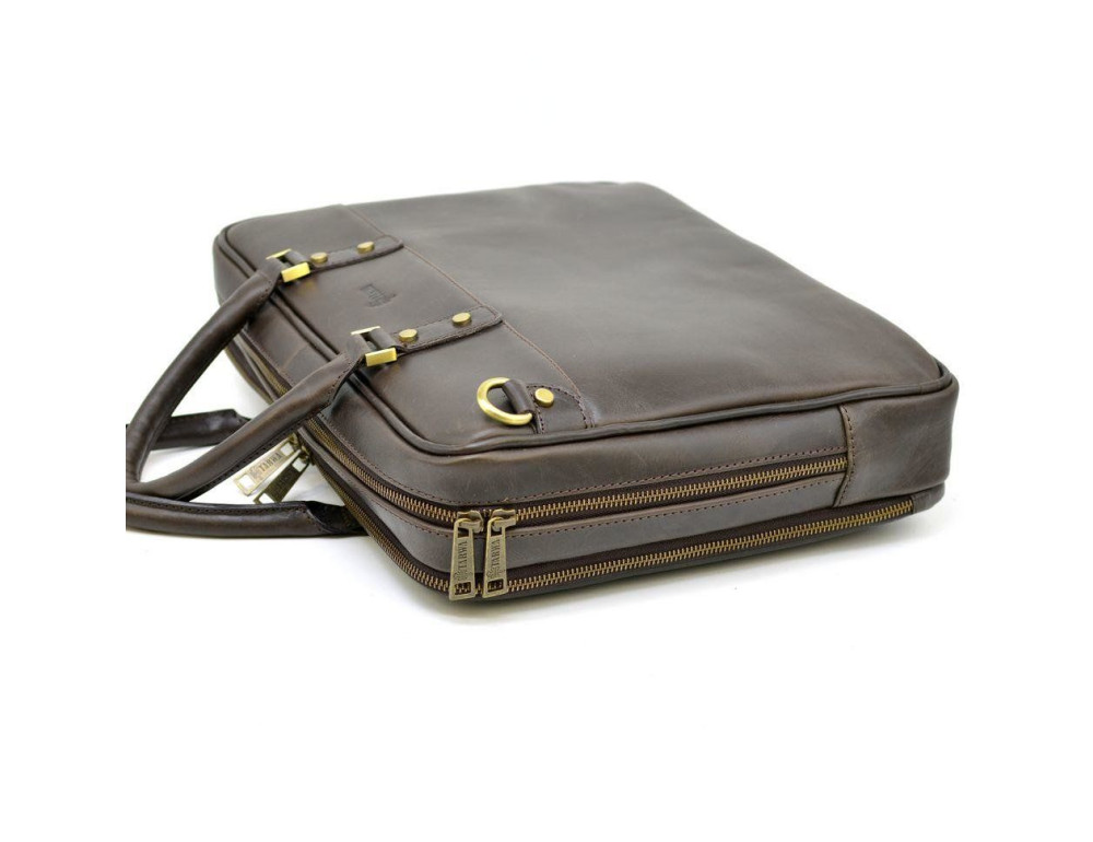 Мужской кожаный портфель TARWA TC-4766-4lx коричневый - Фото № 4