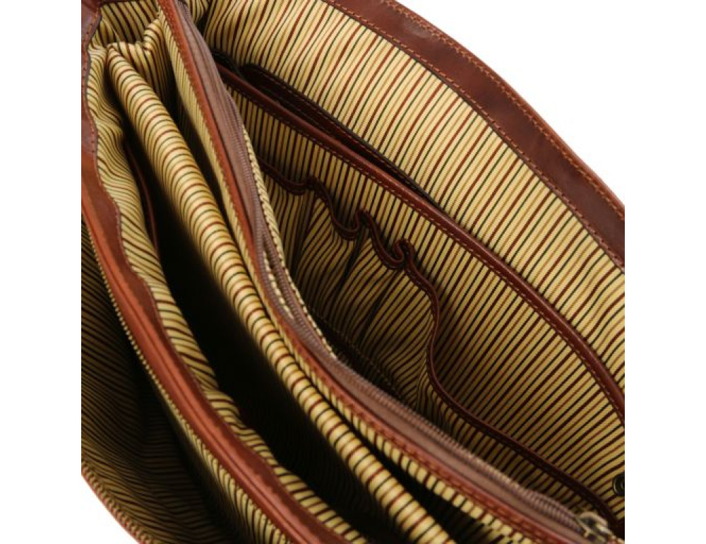 Темно-коричневий шкіряний портфель Tuscany Leather TL142067 DARK BROWN - Фотографія № 3