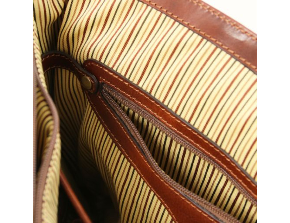 Темно-коричневий шкіряний портфель Tuscany Leather TL142067 DARK BROWN - Фотографія № 5