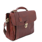 Темно-коричневий шкіряний портфель Tuscany Leather TL142067 DARK BROWN - Фотографія № 111