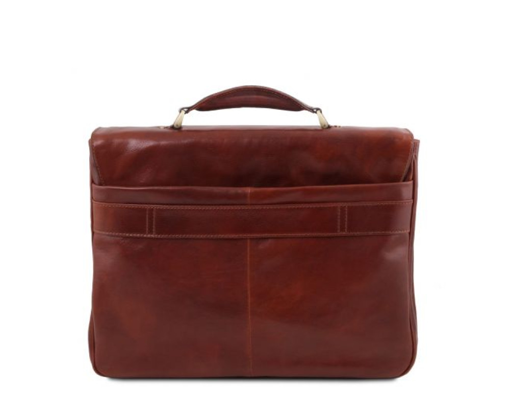 Темно-коричневий шкіряний портфель Tuscany Leather TL142067 DARK BROWN - Фотографія № 13