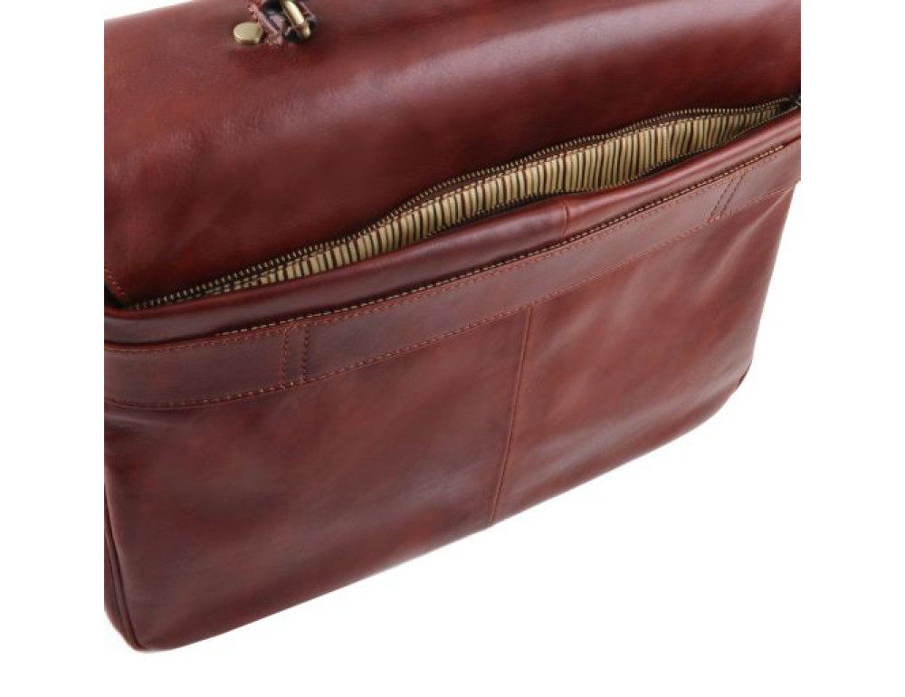 Темно-коричневий шкіряний портфель Tuscany Leather TL142067 DARK BROWN - Фотографія № 15