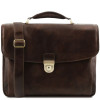 Темно-коричневий шкіряний портфель Tuscany Leather TL142067 DARK BROWN