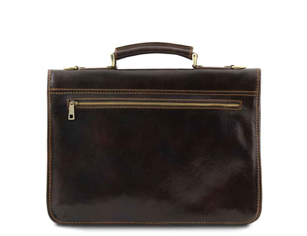 Шкіряний чоловічий портфель Tuscany Leather TL10029 Dark Brown - Фотографія № 3