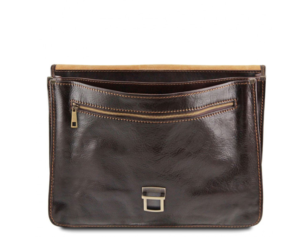 Шкіряний чоловічий портфель Tuscany Leather TL10029 Dark Brown - Фотографія № 4