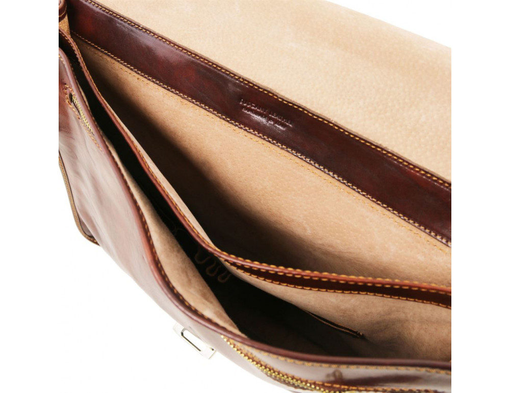 Шкіряний чоловічий портфель Tuscany Leather TL10029 Dark Brown - Фотографія № 6