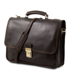 Шкіряний чоловічий портфель Tuscany Leather TL10029 Dark Brown - Фотографія № 100