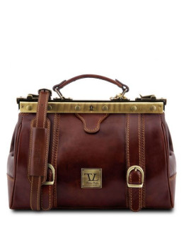 Кожаный итальянский саквояж унисекс Tuscany Leather TL10034 Brown