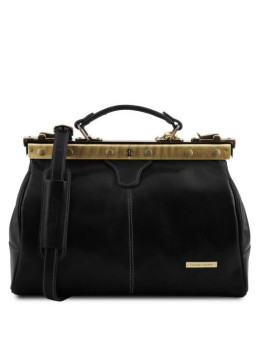 Маленькая кожаная сумка саквояж MICHELANGELO Tuscany Leather TL10038 Black