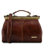 Коричнева шкіряна сумка-саквояж Tuscany Leather TL10038 Brown - Фотографія № 100