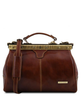 Коричневая кожаная сумка-саквояж Tuscany Leather TL10038 Brown