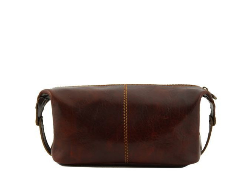 Коричнева шкіряна косметичка ROXY Tuscany Leather TL140349 Brown - Фотографія № 3