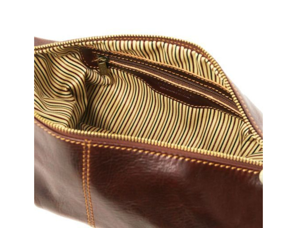 Коричнева шкіряна косметичка ROXY Tuscany Leather TL140349 Brown - Фотографія № 5