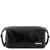 Чорна шкіряна косметичка ROXY Tuscany Leather TL140349 Black