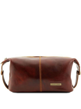 Коричнева шкіряна косметичка ROXY Tuscany Leather TL140349 Brown