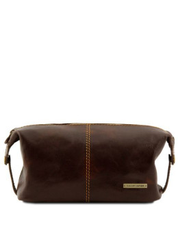 Темно-коричнева шкіряна косметичка ROXY Tuscany Leather TL140349 Dark Brown