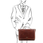 Велика шкіряна сумка месенджер PADOVA Tuscany Leather TL140891 Brown - Фотографія № 101