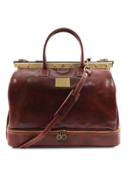 Большой кожаный саквояж коричневый Tuscany Leather TL141185 Brown