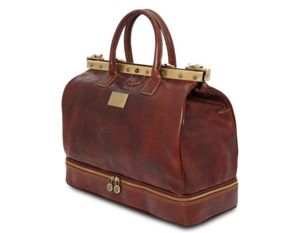 Великий шкіряний саквояж коричневий Tuscany Leather TL141185 Brown - Фотографія № 2
