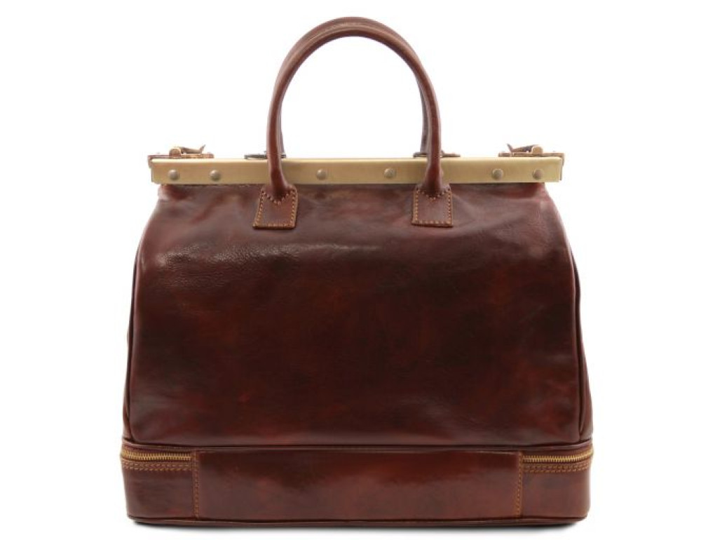 Великий шкіряний саквояж коричневий Tuscany Leather TL141185 Brown - Фотографія № 3