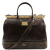 Темно-коричневий шкіряний саквояж Tuscany Leather TL141185 Dark Brown Темно-коричневий шкіряний саквояж Tuscany Leather TL141185 Dark Brown