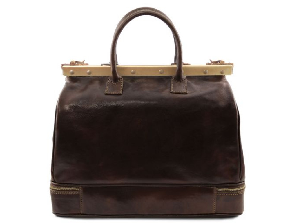 Темно-коричневий шкіряний саквояж Tuscany Leather TL141185 Dark Brown - Фотографія № 2