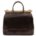 Темно-коричневий шкіряний саквояж Tuscany Leather TL141185 Dark Brown - Фотографія № 101
