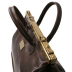 Темно-коричневий шкіряний саквояж Tuscany Leather TL141185 Dark Brown - Фотографія № 103