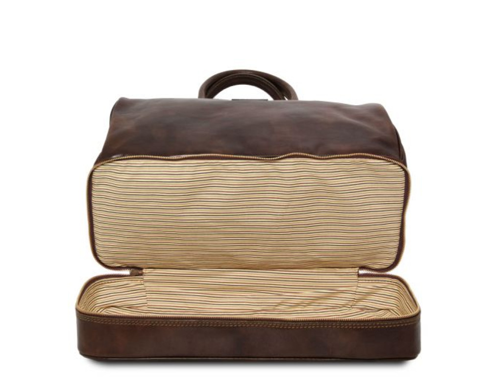 Темно-коричневий шкіряний саквояж Tuscany Leather TL141185 Dark Brown - Фотографія № 5